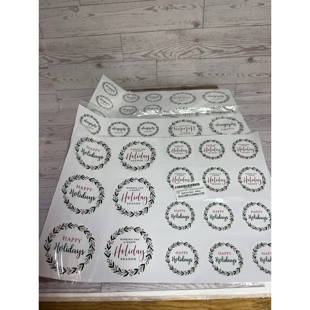 Lot of 3 Christmas Wreath Holiday Stickers 3"& 2" Decals 432 decals
